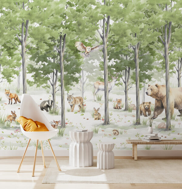 Papel de parede Grupo de animais numa floresta (REF: u97741) Papel de parede Papel de parede Grupo de animais numa floresta (REF: u97741)