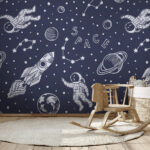 Papel de parede Desenho animado de um astronauta
