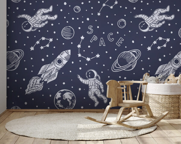 Desenho animado de um astronauta Papel de parede Desenho animado de um astronauta
