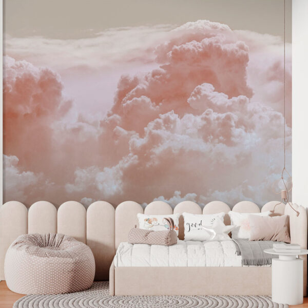 Nuvens cor-de-rosa fofas no céu Papel de parede Nuvens cor-de-rosa fofas no céu