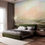 Papel de parede Paisagem abstrata com suaves tons pastel.