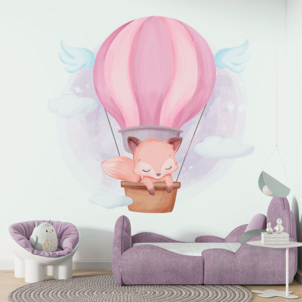 Balão de ar quente cor-de-rosa Papel de parede Balão de ar quente cor-de-rosa