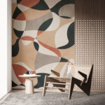 Papel de parede Formas abstractas em tons de terra suaves