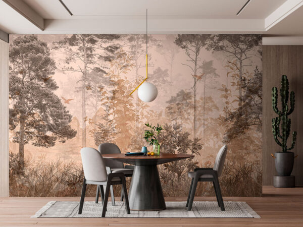 Papel de parede Papel de parede Floresta serena com tons suaves. (REF: u97057)