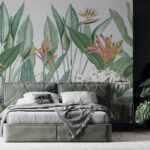 Papel de parede Plantas tropicais em harmonia vibrante.