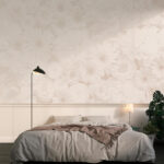 Papel de parede Padrão floral branco com textura delicada.
