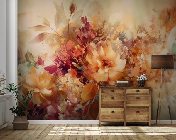 Fantasia floral em tons suaves Papel de parede Fantasia floral em tons suaves