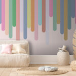 Papel de parede Linhas coloridas que descem do alto.