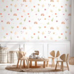 Papel de parede Padrão de natureza extravagante com arco-íris.