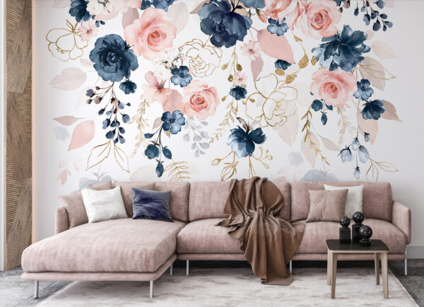 Elegância floral com pastéis suaves Papel de parede Elegância floral com pastéis suaves