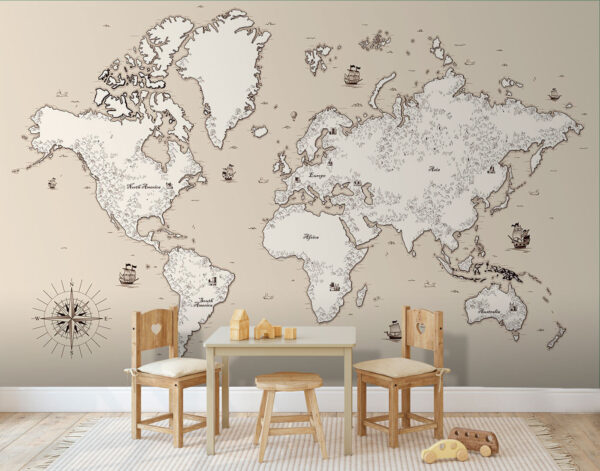 Mapa da América do Sul com montanhas Papel de parede Mapa da América do Sul com montanhas