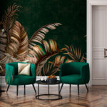 Papel de parede Folhas tropicais num elegante pano de fundo