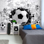 Papel de parede Bola de futebol a preto e branco