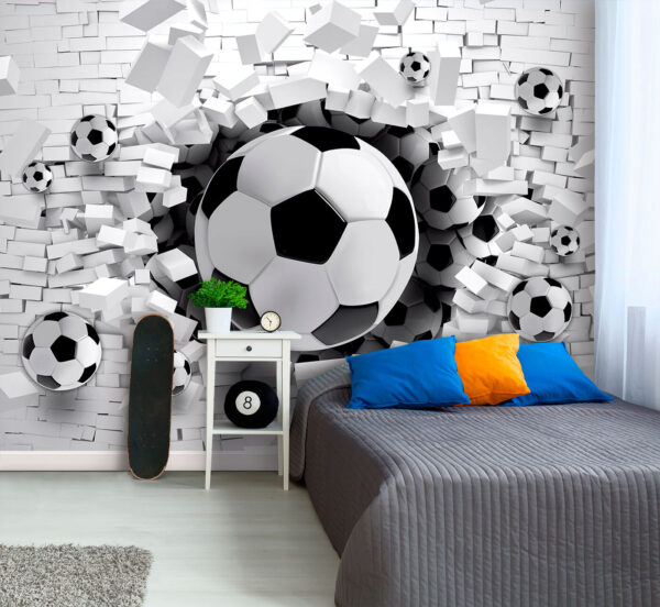 Papel de parede Bola de futebol a preto e branco (REF: u96315) Papel de parede Papel de parede Bola de futebol a preto e branco (REF: u96315)