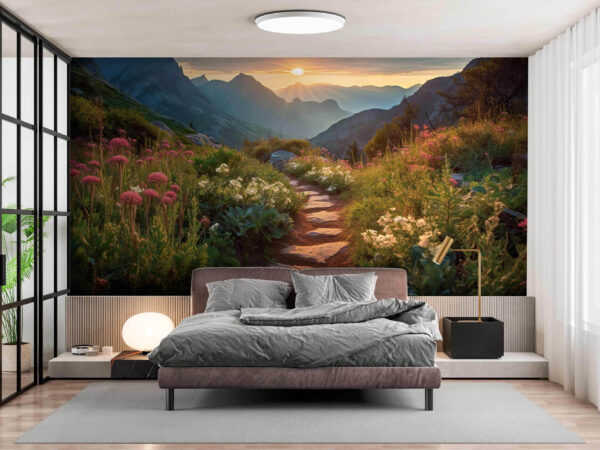 Papel de parede Trilho de montanha ao nascer do sol, beleza serena (REF: u96205) Papel de parede Papel de parede Trilho de montanha ao nascer do sol, beleza serena (REF: u96205)