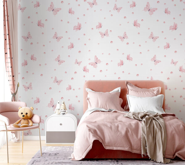 Borboleta cor-de-rosa com asas pretas Papel de parede Borboleta cor-de-rosa com asas pretas