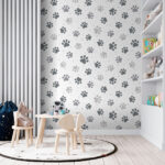 Papel de parede Padrão de pegadas divertidas.