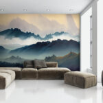 Papel de parede Cordilheira com nuvens