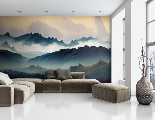 Papel de parede Cordilheira com nuvens (REF: u96045) Papel de parede Papel de parede Cordilheira com nuvens (REF: u96045)