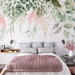 Papel de parede Design floral elegante com tons pastel.
