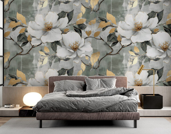 Flores delicadas com um toque artístico Papel de parede Flores delicadas com um toque artístico