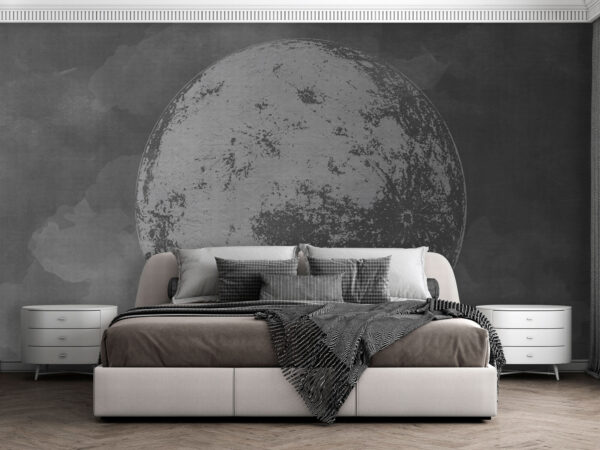 Lua texturada com fundo nublado Papel de parede Lua texturada com fundo nublado