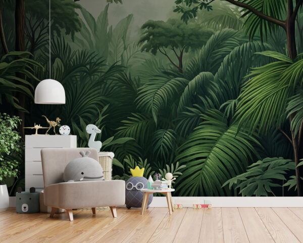 Floresta tropical exuberante com folhagem densa Papel de parede Floresta tropical exuberante com folhagem densa