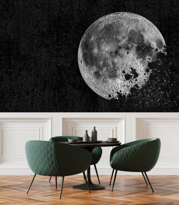 A lua a dissolver-se na noite estrelada Papel de parede A lua a dissolver-se na noite estrelada