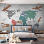 Papel de parede Mapa da América do Sul com texto a branco