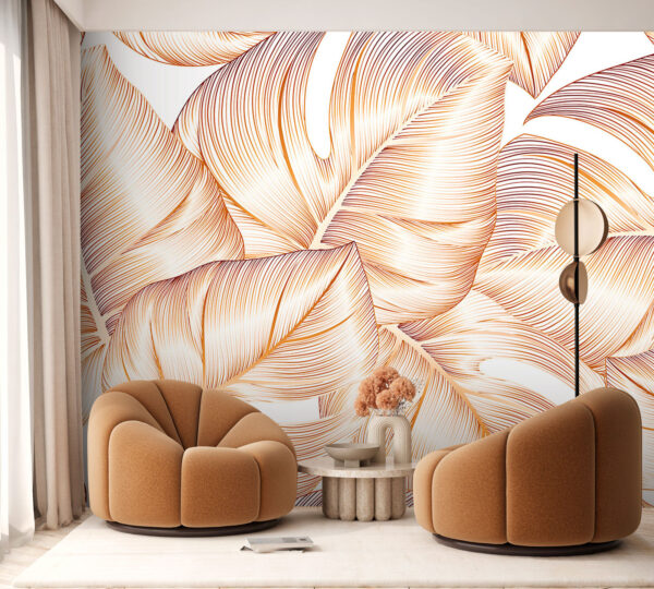 Papel de parede Design elegante com padrão de folhas tropicais (REF: u95471) Papel de parede Papel de parede Design elegante com padrão de folhas tropicais (REF: u95471)
