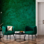 Papel de parede Parede verde com riscas pretas