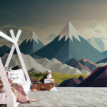 Papel de parede Montanha com neve no topo