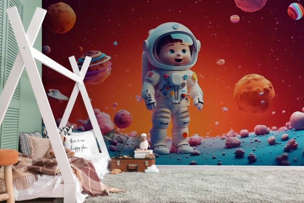 Personagem de desenhos animados com um fato espacial Papel de parede Personagem de desenhos animados com um fato espacial