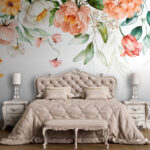 Papel de parede Flores de aguarela em tons suaves.