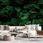 Papel de parede Folhas verdes exuberantes em harmonia.
