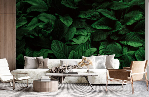 Folhas verdes exuberantes em harmonia Papel de parede Folhas verdes exuberantes em harmonia