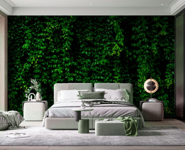 Fundo de parede com folhagem verde vibrante Papel de parede Fundo de parede com folhagem verde vibrante
