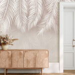 Papel de parede Desenho elegante de folhas de palmeira.
