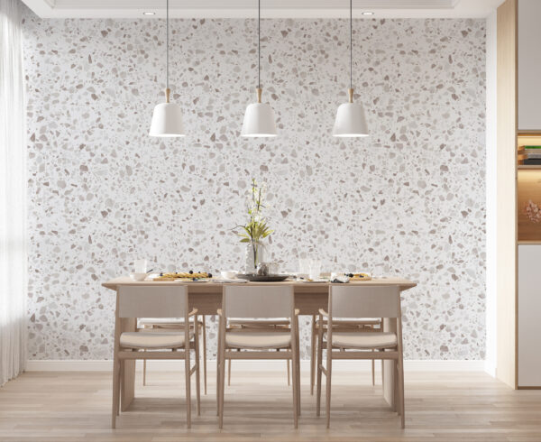 Padrão de textura terrazzo salpicado de branco Papel de parede Padrão de textura terrazzo salpicado de branco