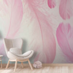 Papel de parede Grupo de penas cor-de-rosa