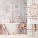 Papel de parede Folhas abstractas com tons suaves.