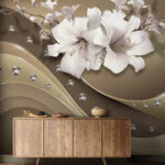 Papel de parede Flores elegantes com detalhes subtis.