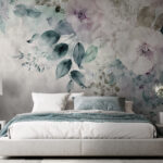 Papel de parede Elegância floral em tons de aguarela.