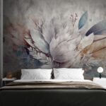 Papel de parede Folhas caprichosas e desenho abstrato