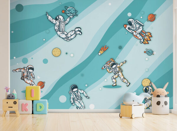 Papel de parede Grupo de astronautas no espaço