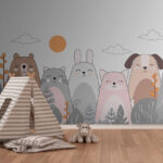 Papel de parede Animais felizes a aproveitar o sol.