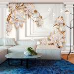 Papel de parede Elegância floral com pilares arquitectónicos