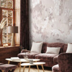 Papel de parede Wall murals White and gray floral pattern