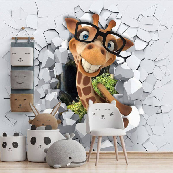 Girafa com óculos Papel de parede Girafa com óculos