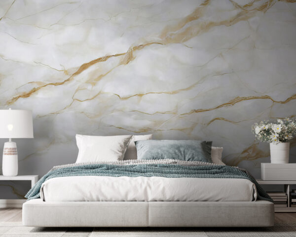 Superfície de mármore com veios elegantes Papel de parede Superfície de mármore com veios elegantes